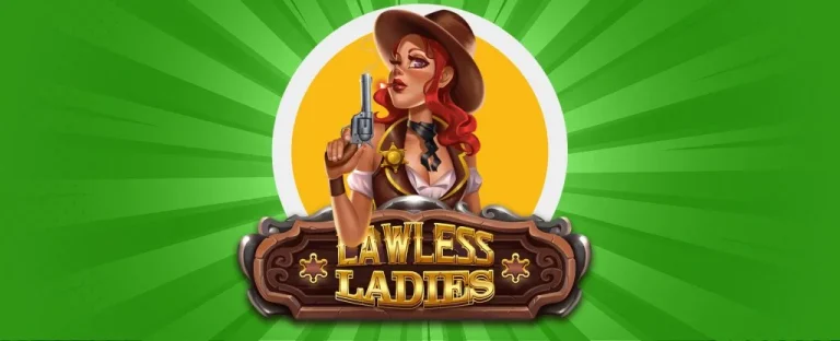 A lawless lady with a gun in front of a yellow circle.